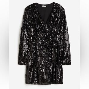 H&M Sequin Wrap Dress, Size Large | NWT